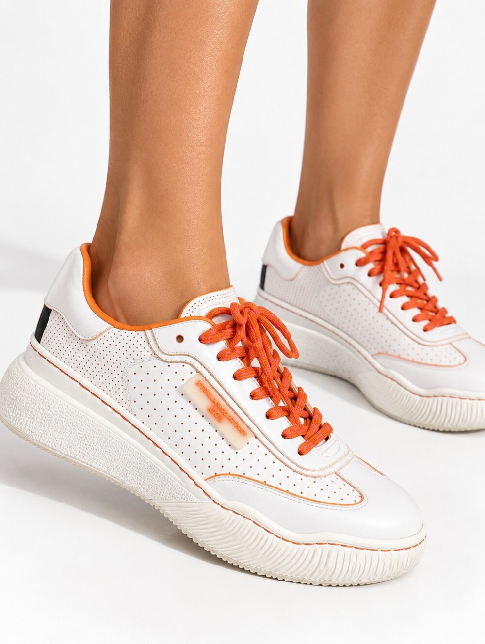 Stella McCartney 2001 White Orange Platform Sneakers EU 38